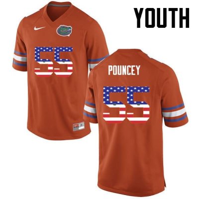 Youth Florida Gators #55 Mike Pouncey NCAA Nike Orange USA Flag Fashion Authentic Stitched College Football Jersey NSE0162JZ